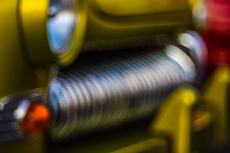 Colorful abstract background retro car. Metal close-up texture background. Soft focus, boke...