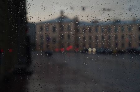 raindrop and bokehの写真素材