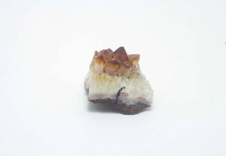 Druse citrine mineral stone, isolatedの写真素材