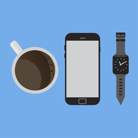 Vector illustration for smartphone coffee flat designのイラスト素材