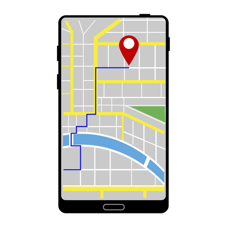 Illustration for map app in mobile devises vectorのイラスト素材