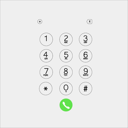 Vector illustration for phone numbers with green buttonのイラスト素材