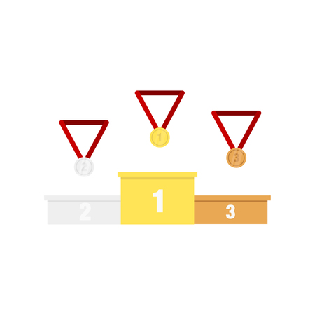 Vector illustration winner's podium with medals 3 medalsのイラスト素材
