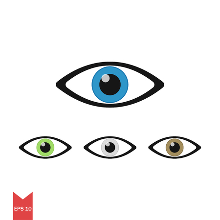 Vector icon for eye in few colors. Sign eye or watch. Simple element. Symbol of watching. Flat design. EPS 10.のイラスト素材