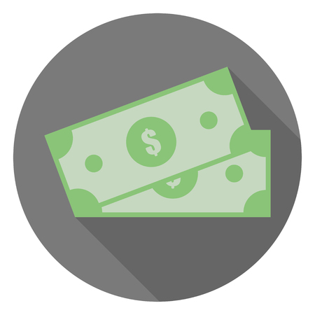 Vector illustration two dollars banknones. Cash icon. Finencial payment. Flat design. EPS 10.のイラスト素材