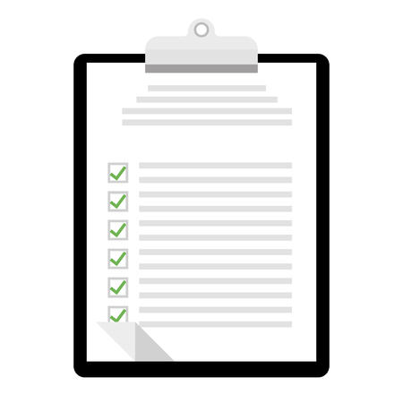 Clipboard with done work checklist all done chekcklist icon flat vector design EPS 10のイラスト素材