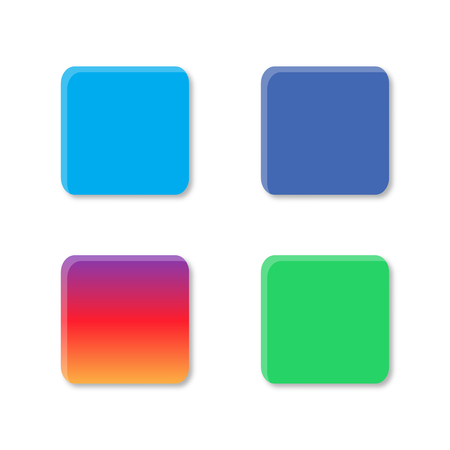 Set colorful buttons simple colors social media green blue gradient EPS 10のイラスト素材