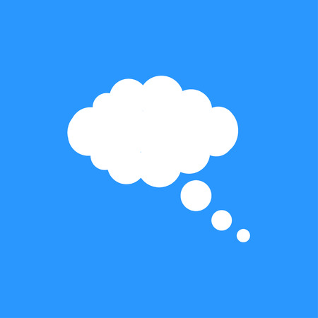 White cloud with bubbles sign of thinking or discussion on blue background. EPS10のイラスト素材