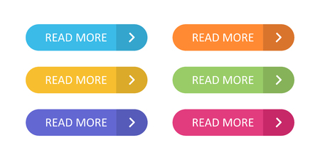 Set of colorful buttons with icons isolated on white background for websites and applications in flat style. EPS 10のイラスト素材