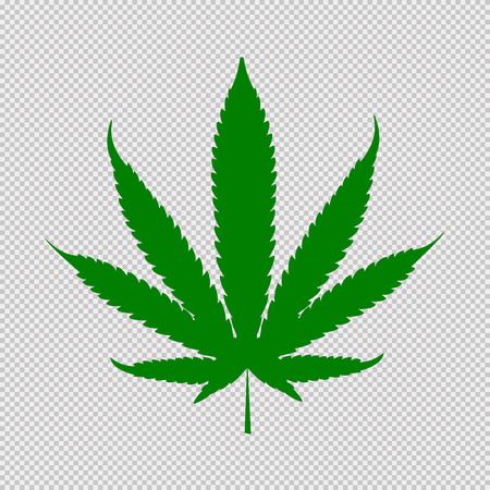 Cannabis leaf green icon. Medical plant. Natural dope isolated on white background.のイラスト素材
