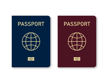 International passport isolated on white background. Travel document. World immigration. EPS 10のイラスト素材