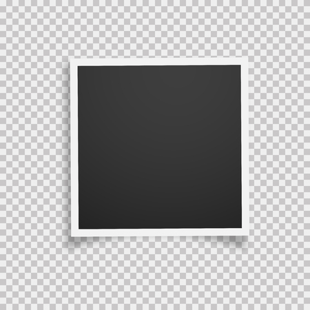 Realistic retro photo frame with shadow isolated on transparent background.のイラスト素材
