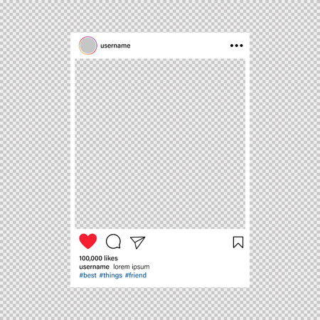 Social media frame photo isolated on transparent background. Mock up frames. EPS 10のイラスト素材