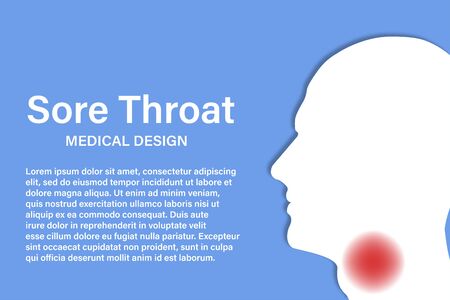 Sore throat. Sick man. Pharmacology design template. Sore throat symbol. Vector illustration. EPS 10のイラスト素材