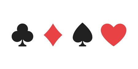 Suit of playing cards. Vector illustration symbols isolated on white background.