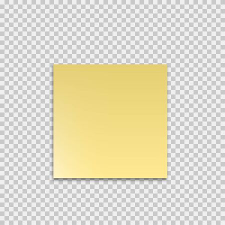 Realistic sticky with shadow. Mockup on transparent backdrop. Yellow empty paper. Blank sticker design. Poster banner. Post note sticker. EPS 10のイラスト素材