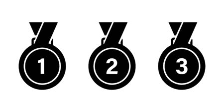 Medal icon isolated vector sign. Competition success first place best win celebration ceremony symbol. Championship competition icon. EPS 10のイラスト素材
