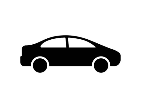 Car icon isolated vector element. Black car sign. Graphic vector Silhouette symbol. Car wheel. EPS 10のイラスト素材