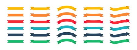 Ribbon icons isolated vector banners. Colored banners. Vintage background. Vector emblem template. Promotion sale badge. Discount label design. Sale label special price.のイラスト素材