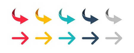 Arrow set icon. Colorful arrow symbols. Arrow isolated vector graphic elements.のイラスト素材