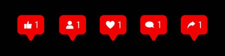 Social network symbol.Love heart icon. Like vector icon. Chat sign, vector. Notification icon....