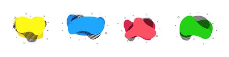 Abstract liquid colorful vector shape isolated on white background. Flat geometric shapes. Dynamical coloured forms. Minimal futuristic design. Creative vector element. EPS 10のイラスト素材