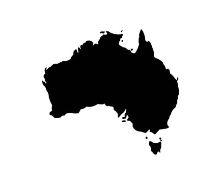 Australia vector icon isolated. Flat vector illustration. Australia black icon. Black Australia map. Geography concept. EPS 10のイラスト素材