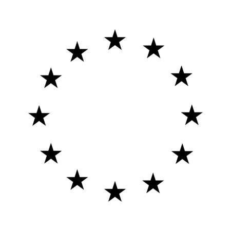 Europe union vector star icon. European union flag symbol. Euro icon vector.のイラスト素材