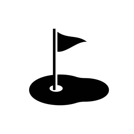 Golf flag vector isolated icon on white background. Sport club vector design. Simple shape. Icon for game design. Vector golf illustration. EPS 10のイラスト素材