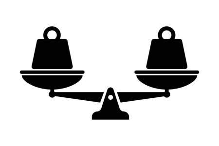 Scale vector isolated icon. Symbol weight balance. Heavy kettlebell. Heavy equipment.のイラスト素材