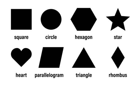 Geometric basic shapes vector isolated element design. Abstract geometric frame. Badges black icon, banners or tags.のイラスト素材