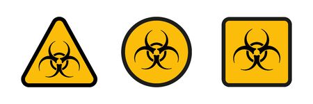 Biohazard danger vector isolated icons. Hazard sign or symbol. Attention signs biohazard.のイラスト素材