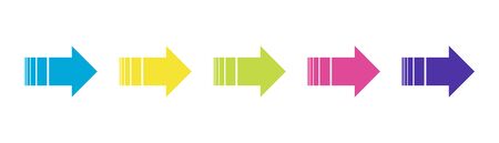 Set of colored arrows. Arrow isolated icon. Arrow vector icons. Arrow collection.のイラスト素材