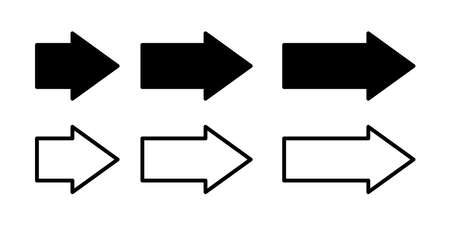 Arrow vector collection icon. Black set of arrows. Arrow design.のイラスト素材