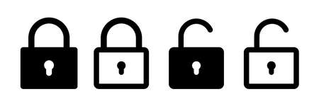 Lock vector icon. Security symbol. Lock web button design. Security system. Vector isolated lock icon. EPS 10のイラスト素材