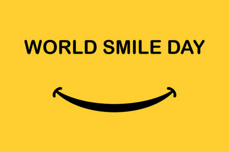 Smile icon illustration. Vector background template. Happy smile day poster background. Stock vector.のイラスト素材