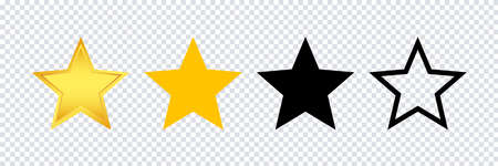 Star shape icon. Vector isolated elements. Award star vector isolated gold, yellow, black, line isolated templates. Stock vector. EPS 10のイラスト素材