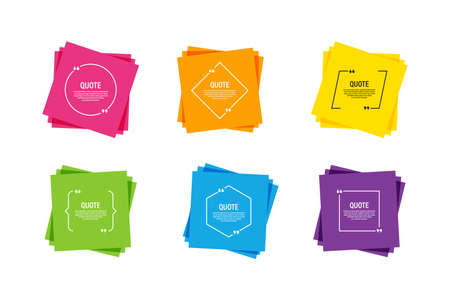 Quote frames. Vector isolated banner quotes design. Blank template quote text. Abstract quote for banner design. Vector illusstration. EPS 10のイラスト素材