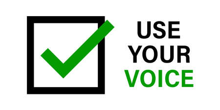 Voice checkmark icon. United States Presidential Election concept. Vector isolated elements. Template for poster,  banner, background, card. Stock vector.のイラスト素材