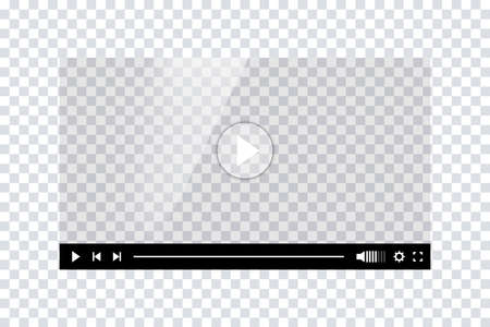 Video player template interface. Blank mockup video player web UI design.のイラスト素材