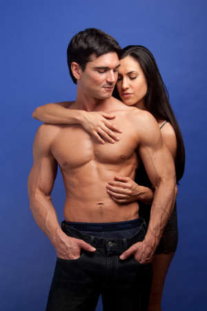 The hot couple pose together for the photo.の写真素材