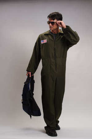 The sexy man poses for the photo.の写真素材