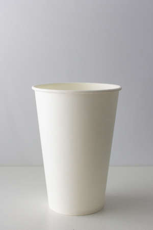 empty white paper Cup, disposable tablewareの写真素材