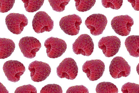 Seamless raspberry berry pattern, raspberry on white background. From top to bottom. Background of...