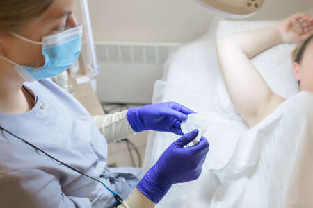 hair follicle removal with electrolysis close-up
