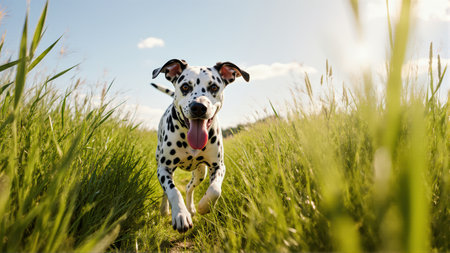 Professional action photography with dreamy background. Great for pet brands.の素材