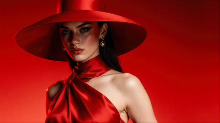 High-fashion image with dramatic shadows. Ideal for magazines.の素材