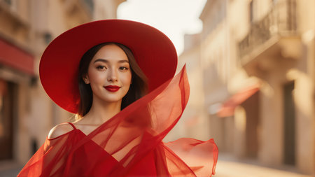 Ultra-high resolution fashion photography with movement and grace.の素材