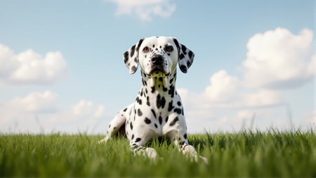 Crisp dog portrait with soft blurred foreground. Perfect for lifestyle promotions.の素材