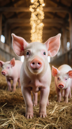 The vertical cascade of bokeh adds a festive, joyful tone. Perfect for stories about humane treatment.の素材